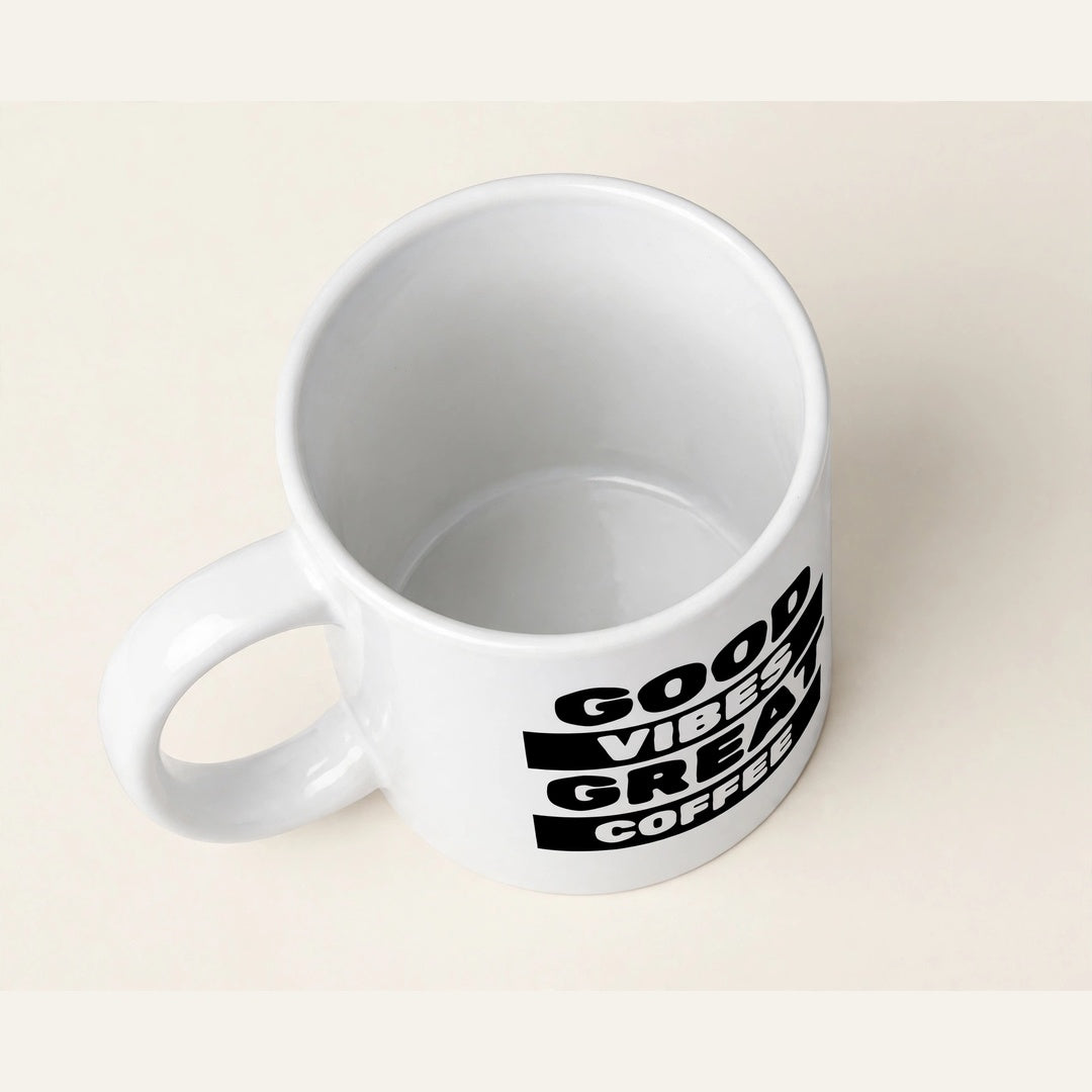 Good Vibes Great Coffee Mug – White Ceramic Coffee Cup | Printtooop